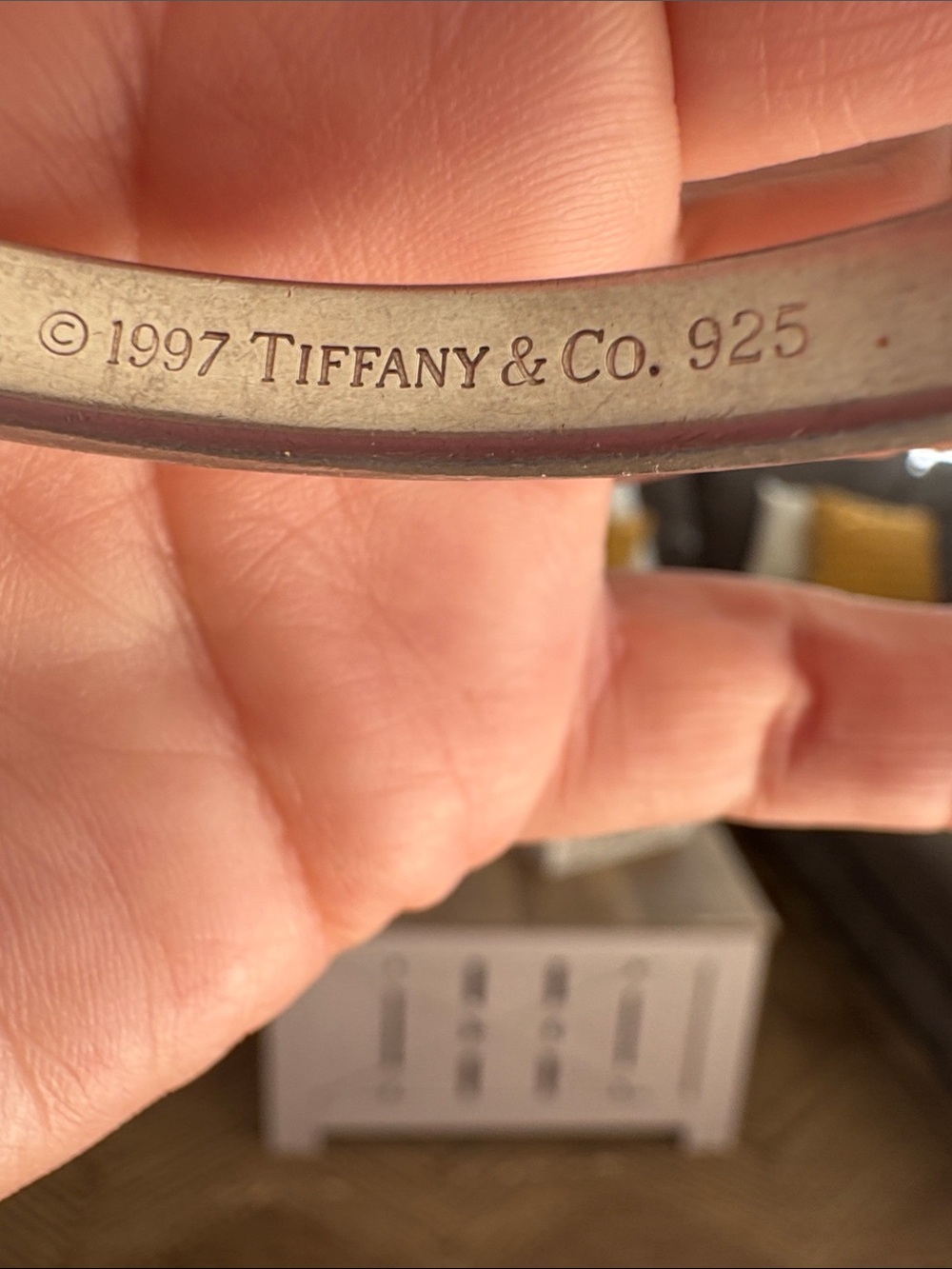 Tiffany & Co. Sterling Silver Narrow Bangle Bracelet - Picture 3 of 3